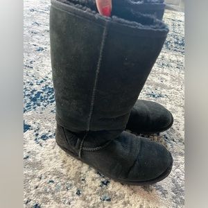 UGG Australia Women 5815 Classic Tall BLACK Suede Sheepskin Boots Size 9 EU 7.5
